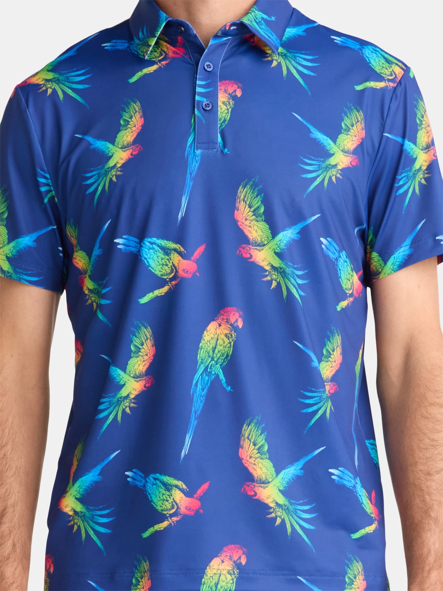 Birdie Bound Men's & Big Men's Novelty Print Golf Polo, Sizes S-5XL