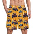 thumbnail image 1 of NICKSUN Shorts de Pyjama Amusants pour Hommes, Bas de Pyjama Courts Doux avec Poches, Camionnette Jaune, TG, 1 of 6