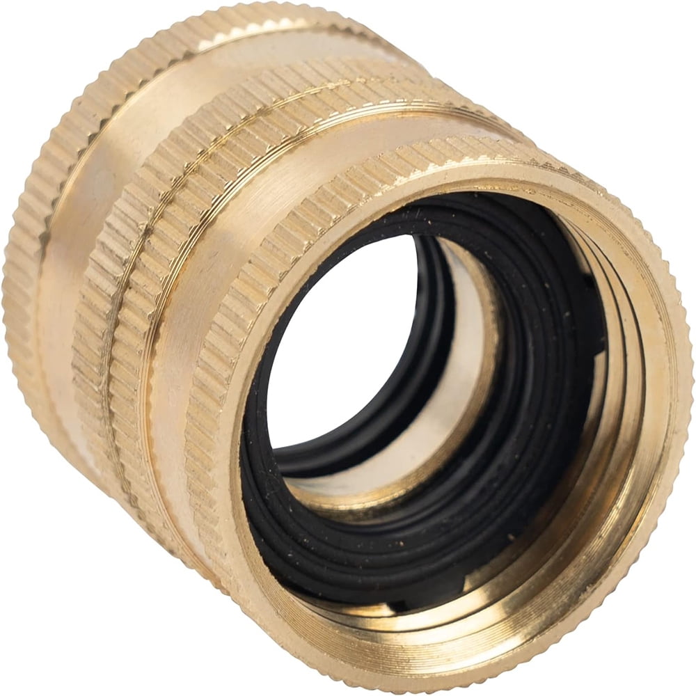 2Pcs Female to Female Hose Adapter,3/4 Inch Solid Brass Hose Quick Connect Fittings with Extra Washers,Garden Hose Repair Kit