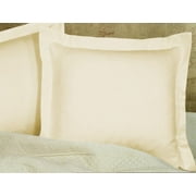 100% Egyptian Cotton Sateen Weave-Luxurious 600 Thread Count Pillow Shams | Set of 2 | Euro Size 26" x 26"(Inches) Ivory Solid.