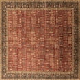 thumbnail image 1 of Ahgly Company Indoor Square Oriental Brown Industrial Area Rugs, 7' Square, 1 of 4