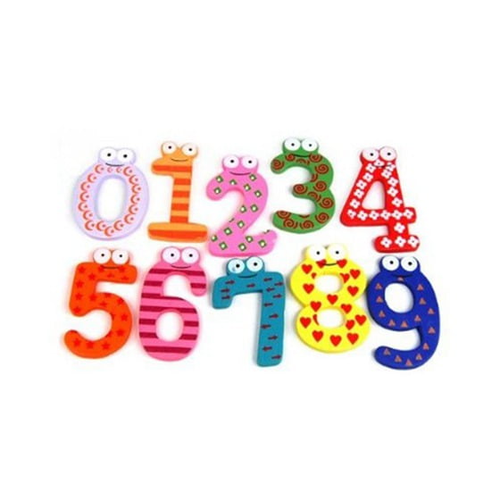 Funky Fun Colorful Magnetic Numbers Wooden Fridge Magnets Kids Educational tA5I8 