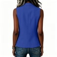 thumbnail image 4 of Stamzod Womens Vest Blazer Summer Sleeveless Fitted Suit Jackets Dressy Casual Office Blazers Plus Size Womens Clothing Blue XXL, 4 of 9