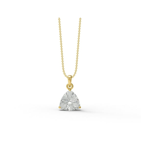 6.00 Ctw Trillion Shape Moissanite Diamond 925 Sterling Silver Solitaire Women Valentines Day Gifts Pendant Necklace, Gold Vermeil