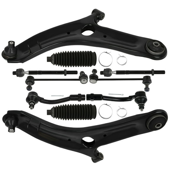 SCITOO 10pcs Front Suspension Kit Lower Control Arm with Ball Joint fit 2012-2013 for Kia Soul Outer Inner Tie Rod End w/Steering Boot Sway Bar Link