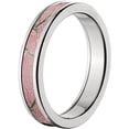 thumbnail image 2 of 4mm Half-Round Titanium Ring with a RealTree Pink Camo Inlay, 2 of 3