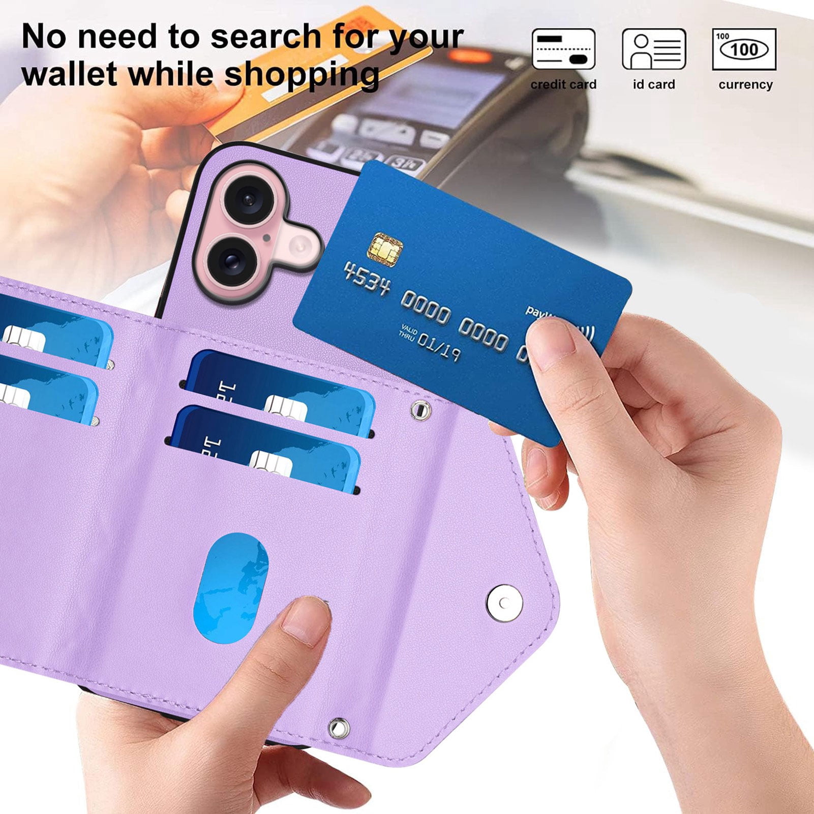 Case for Moto G Play 2024 4G Crossbody wallet cover, with card holder, leather material, equipped with a long shoulder strap, shockproof flip-top phone case