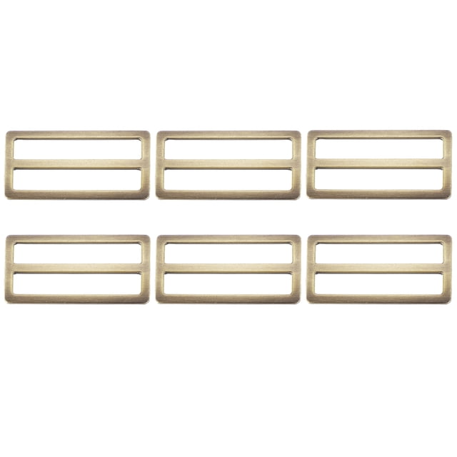 Hebilla deslizante Uxcell, ajustador rectangular metálico deslizante de 2" - adecuado para (reemplazo de hardware de bolsa de mano) 6 Pcs y latón