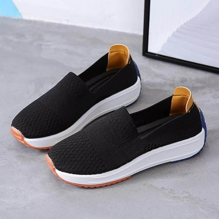 XDDST Women Shoes Casual Flat Loafers for Women Casual Women s Comfortable & Lightweight Loafers Slip On Sneakers Flat Walking Shoes Black