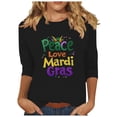 thumbnail image 1 of T-shirt Décontracté Ample à Imprimé Tauxra pour Femmes, Blouse à Manches 3/4 et Col Rond, Haut Mode Confortable en Polyester et Spandex pour Usage Quotidien, 1 of 5