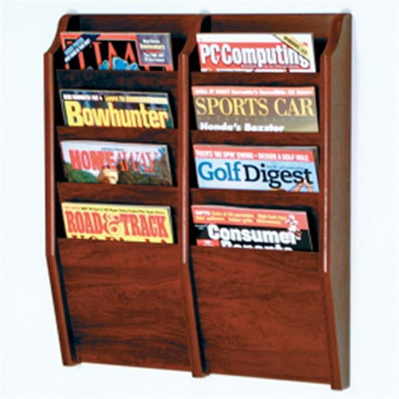Wooden Mallet  Cascade 8 Pocket Magazine Rack in Mahogany