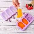 thumbnail image 4 of Paquete de 2 moldes de paletas de silicona con tapa, moldes de paletas de hielo caseros de 3 cavidades con 100 palitos de madera para molde de barra de helado de paletas de hielo Diy Jormftte CPB-US-WZY82, 4 of 5