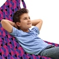 thumbnail image 1 of Geometric Lounger Chair Bag, Triangles Pattern Along Vertical Stripes Modern Abstract Design, High Capacity Storage with Handle Container, Lounger Size, Hot Pink and Blue Violet, by Ambesonne, 1 of 5