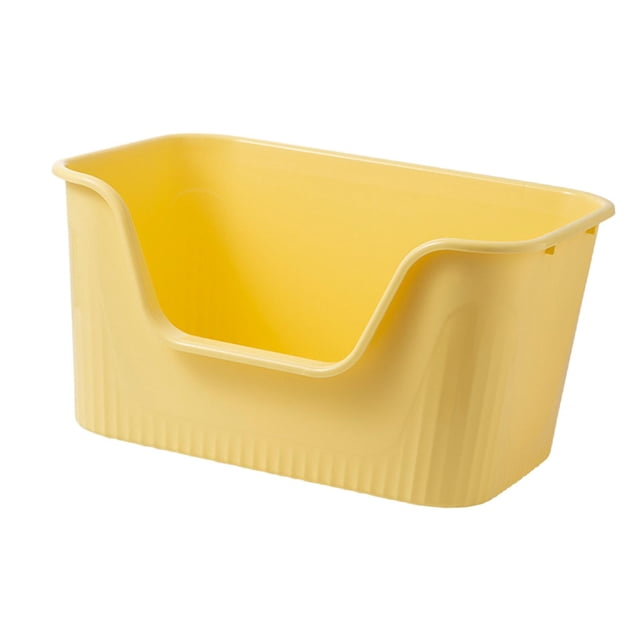 Bandeja para arena para gatos jinwen con parte abierta duradera antisalpicaduras Amarillo