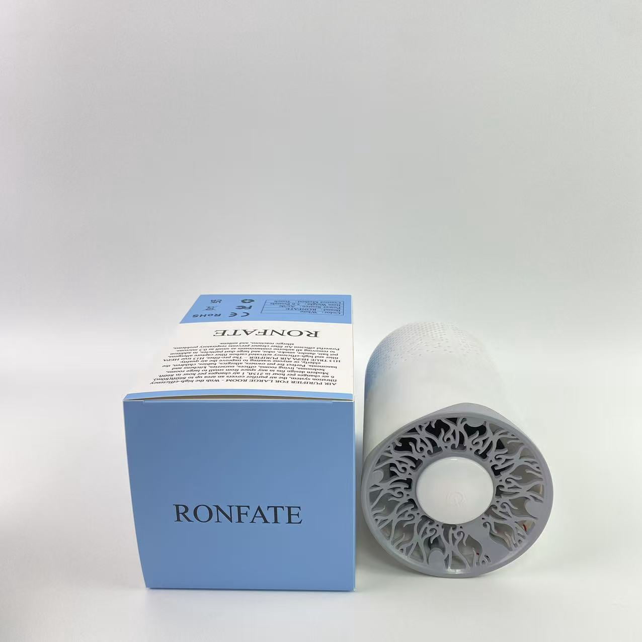 RONFATE Air purifiers, Home air purifier with H13 True HEPA filter, 3-speed compact air purifier, timer, white