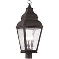 thumbnail image 4 of 10 inch 3 Light Bronze Outdoor Post Lantern Pendant Lighting Fixture with Clear Water Glass Shade backed with Hand Crafted Solid Brass material for patio, front porch, entryway and more, 4 of 8
