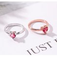 thumbnail image 4 of Rose Red Diamond Heart Ring With Zircon For Women Elegant Simple Design Delicate Everyday Jewelry Gift Idea Great Gift, 4 of 8