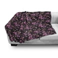 thumbnail image 3 of Orchids Soft Flannel Fleece Throw Blanket, Retro Wild Flowers Surreal Paradise Petals Classic Motif Vintage Print, Cozy Plush for Indoor and Outdoor Use, 50" x 60", Black Coral and Pink, by Ambesonne, 3 of 6