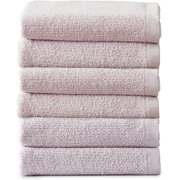 100% Cotton Textu Hand Towel Set | Ultra Quick Dry Bathroom Towels | Highly Absorbent and Durable Hand Towels | wich Collection (6 Pack Hand Towel, Lilac Snow)