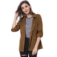 thumbnail image 1 of Chaqueta Utilitaria Ligera Con Bolsillos Con Solapa En La Cintura Con Cordón Para Mujer marrón XS, 1 of 6