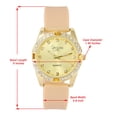 thumbnail image 3 of Women's Diamond & Gem Pave Fashion Rolly Rubber Band Timepiece - Colorful Dial w/Matching Baguette Bling on Watch Trim - Ladies Be Burnin' w/This Sport Chic Trendy Fashion Accessory-ST10415SB Luggage, 3 of 5