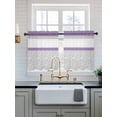thumbnail image 2 of Purple Grey Tier Curtains 36 Inch Length,Sheer Curtains for Bedroom Living Room Window Chic Garden Floral Stripe Aesthetic Flower Small Half Window Kitchen Curtains & Drapes 27.5"x36" 2 Panels, 2 of 6