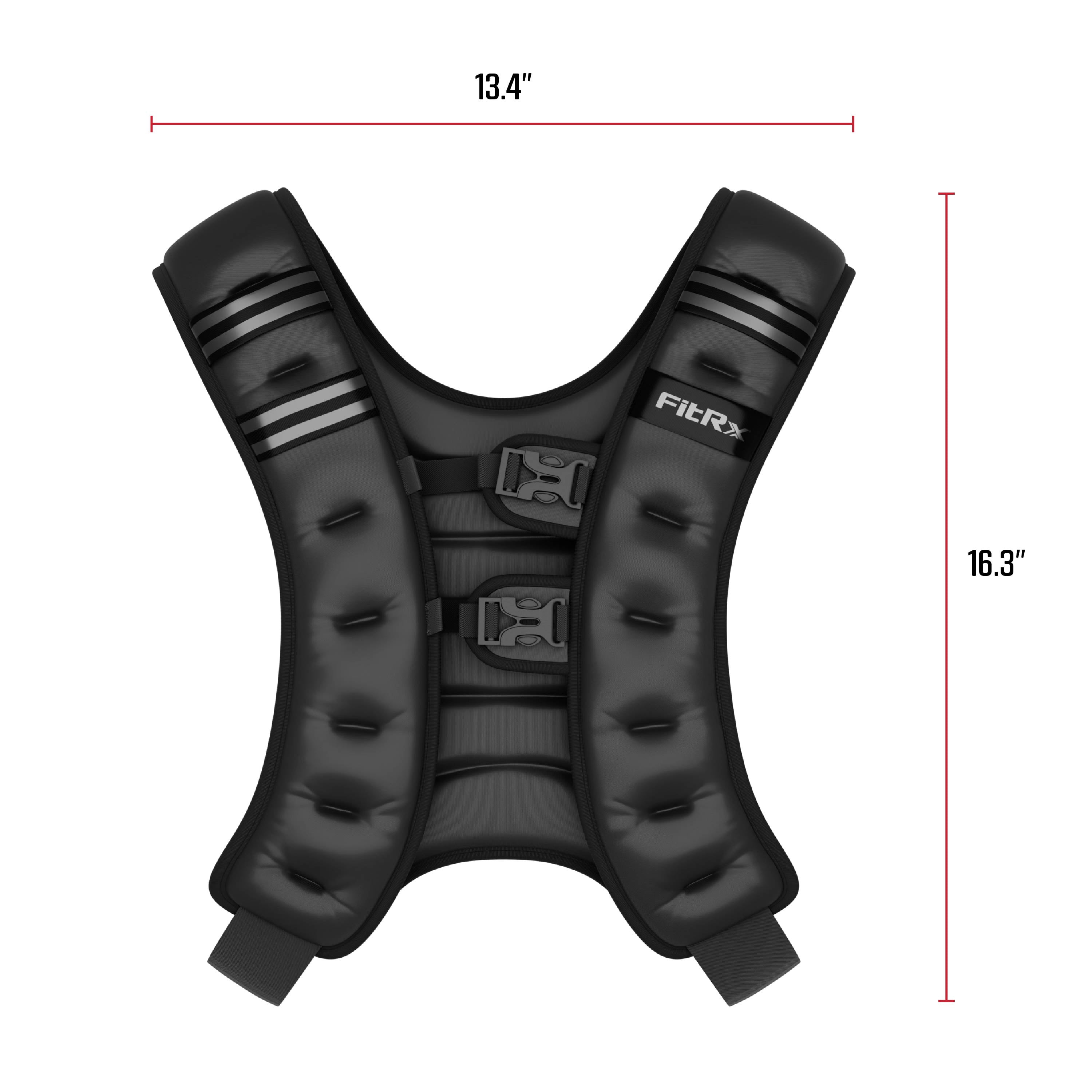 FitRx Weighted Vest Neoprene Coated Weighted Vest for Women and Men with Hook and Loop Strap, 12 lbs