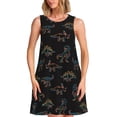 thumbnail image 1 of Disketp Neon Dinosaur para Vestido sin Mangas para Mujeres, Vestidos de Verano para Mujeres, Casual y Holgado para la Playa, 1 of 7