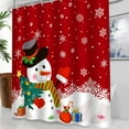 thumbnail image 3 of Christmas Shower Curtain, Red Winter Xmas Tree Snowman Merry Christmas Shower Curtains for Bathroom Decor Washable Durable Fabric Holiday New Year Shower Curtain with Hooks 72x72 Inch, 3 of 6