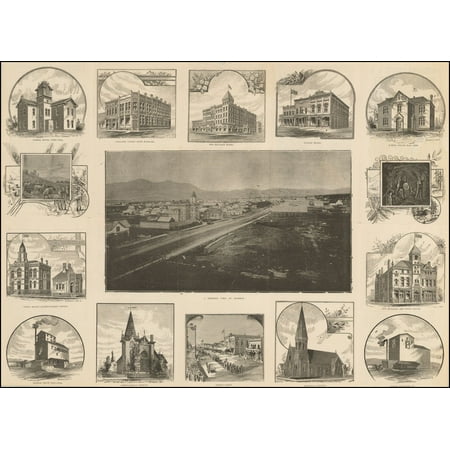 - LAMINATED POSTER A Birdseye View of Bozeman / Bozeman Montana Illustrated - Bozeman The Central City and Coming Capital of Montana POSTER PRINT 24 x 36