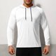 thumbnail image 1 of pstuiky camisas de hombre de manga larga, Blusa deportiva informal de color liso con capucha y manga larga raglán con cordón y resistente al sol para hombre Tops de hombre m, 1 of 5