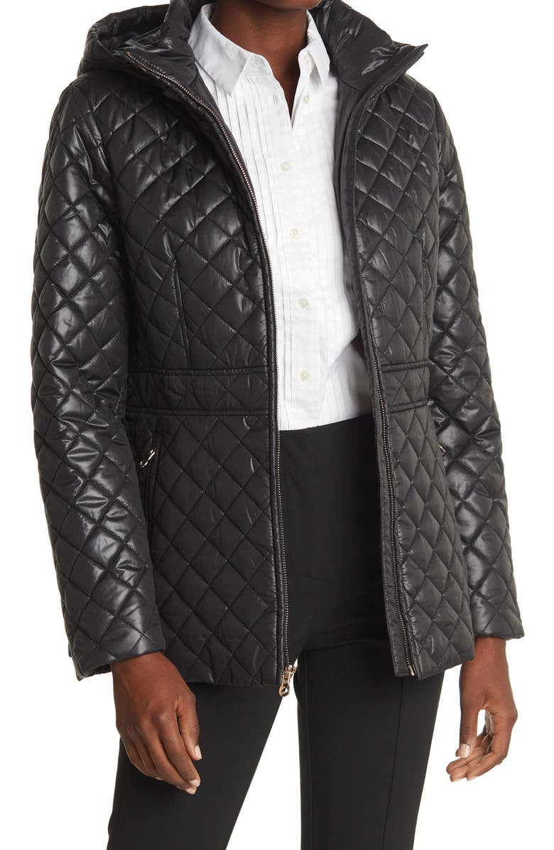 Kate Spade New York Women's Quilted Coat Jacket Black Size Medium -  