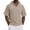 #447-Khaki, variant on Ceisia Men's Summer Short Sleeve Hooded Pullover Solid Color Casual Half Zip Drawstring Hoodie Top Gifts for Father Black 1X
