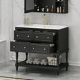 thumbnail image 3 of Whalemon 36-Inch Bathroom Vanity Cabinet with Sink Combo, Undermount Ceramic Sink, 4 Drawers, Solid Wood Frame, 3 of 6