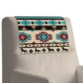 thumbnail image 4 of SCRAWLGOD American Tribal Horse Beige Blue 1 Piece Non Slip Recliner Headrest Protector PU Leather Headrest Cover for Recliner Chair 17x27in Waterproof Couch Head Rest Covers, 4 of 7