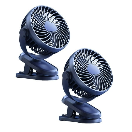 

Jrocdr Desk Clip Small Fan Student Dormitory Portable Mini Charging Car Mounted Silent Desktop High Wind USB Clip Fan Small Plug in Fan Personal Fan for Desk Rechargeable Clip on *2PCS