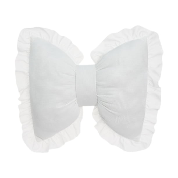 Cojín decorativo con forma de lazo, adorno para el hogar, regalo de boda, manualidades. Blanco