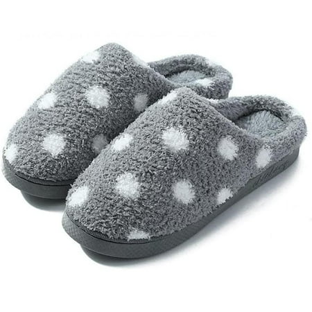 

bangyoudaoo Plush Slippers Autumn and Winter Non-slip Thick Bottom Slippers Couple Slippers Dot Plush Men s Slippers for Indoor and Outdoor