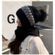thumbnail image 5 of Bufanda de mujer, gorro de moda para otoño e invierno, orejeras, bufanda para la nieve, gorro integrado, gorro de punto de lana, gorro cálido para las orejas, 5 of 6