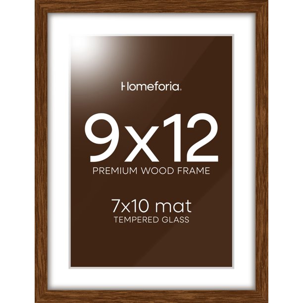 Marco de fotos Homeforia Brown 9x12 cm de madera con vidrio templado