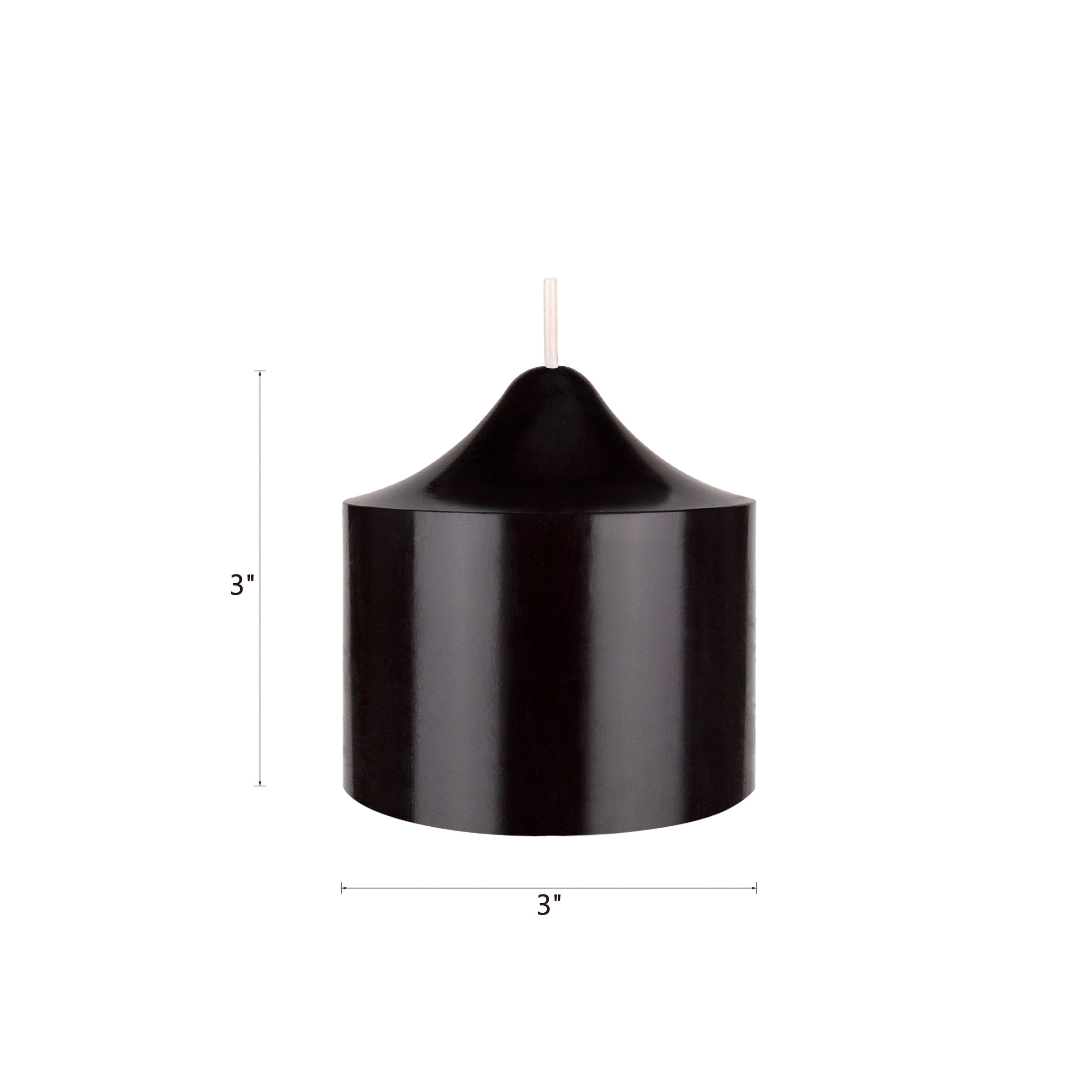 Mega Candles 6 pcs Unscented Black Dome Top Round Pillar Candle, Hand Poured Premium Wax Candles 3 Inch x 3 Inch, Home Décor, Wedding Receptions, Baby Showers, Birthdays, Celebrations, Party & More