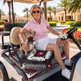 thumbnail image 3 of Golf Cart Seat Covers for 2 Seater,Boho Red Grey Microfiber Cart Seat Towel Blanket,Geometric Southwestern Retro Ethnic Absorbent Breathable Non Slip Bench Seats Protector for Golf Course 51"x31", 3 of 9