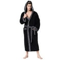 thumbnail image 2 of AnuYalue Mens Hooded Robe, Plush Long Bath Robes Cozy Warm Bathrobe Fuzzy Male Spa Robe with Pockets 2025, 2 of 6