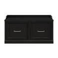 thumbnail image 3 of Bowery Hill 40" Engineered Wood Shoe Storage Bench with Doors in Black Oak, 3 of 10