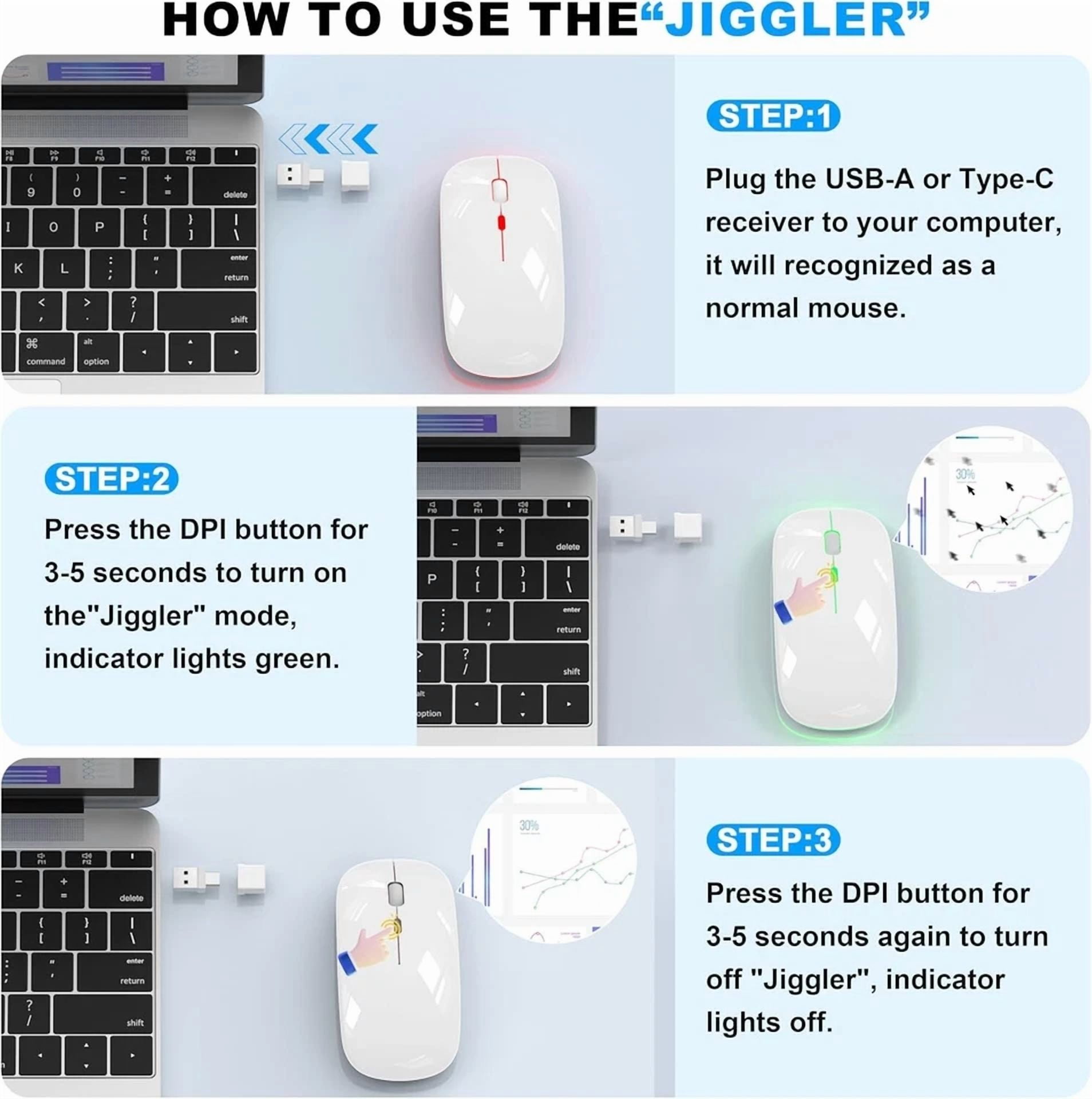 BUTTERFLY- Bluetooth Led 2.4G Wireless Mouse Luminous Slim Design For Laptop - Space Silver