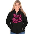thumbnail image 3 of Pink Ribbon Power Breast Cancer Aware Womens Plus Size Graphic Zipper Hoodie Brisco Brands 2X, 3 of 5