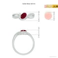 thumbnail image 4 of ANGARA Natural Solitaire Oval Ruby Twisted Ribbon Ring with Pave Diamond Accents in 14K White Gold for Women (Size-6x4mm) | July Birthstone Jewelry for Her, 4 of 9