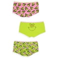 thumbnail image 7 of Dr Seuss The Grinch Women's 3-Pack Allover Character Designs Underwear Panties Pink Santa Boyshorts, 7 of 7
