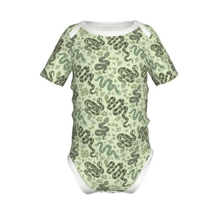 

Junzan Green Snake Print Short-Sleeve Baby Climbing Clothes Bodysuits for Infant One-Piece for Baby Boys & Girls Baby Clothes Baby Romper with Snap Closure-18 Months