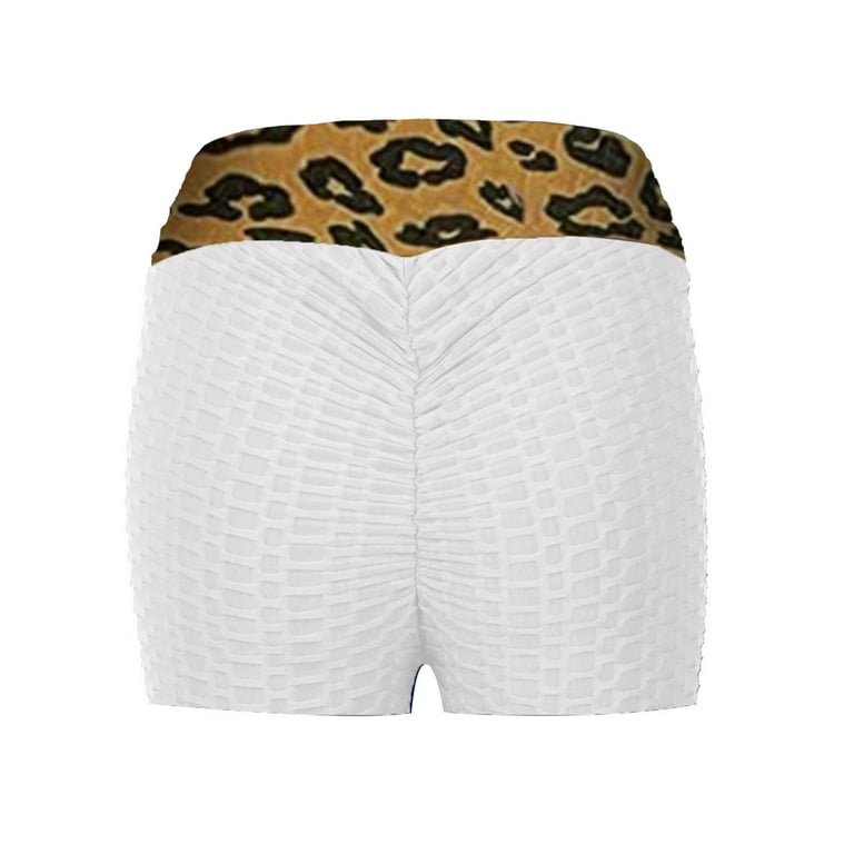 Butt Lifting Booty Shorts for Women Casual Summer Leopard Print Plus Size  Gym Running Workout Athletic Compression Short Seamless High Waisted